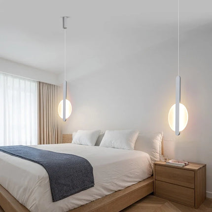 Suspension moderne géométrique en acrylique LED forme lune — LZ4X9B