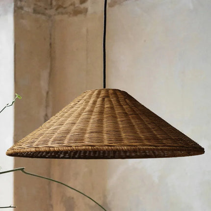 Suspension conique en rotin de bambou style zen — LZ4P9X7