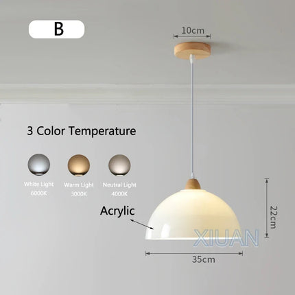Suspension LED nordique en bois massif pour restaurant — LZ4X9T