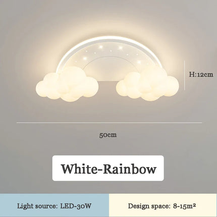 Plafonnier moderne décor nuage et arc-en-ciel pour chambre enfant — LZ4B7X9
