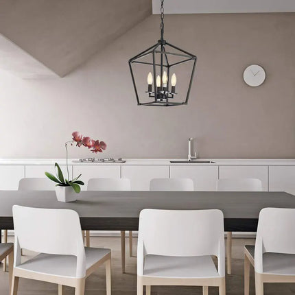 Lustre suspension rétro minimaliste noir pour cuisine et chambre — LZ4X9M