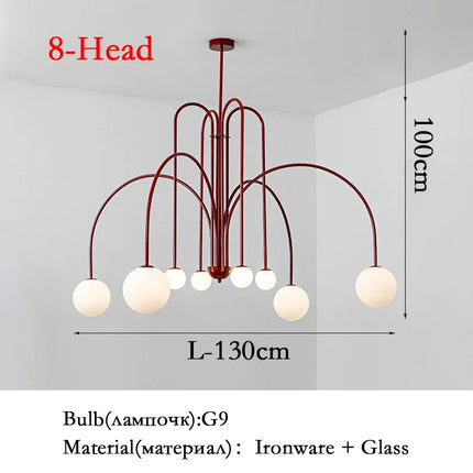 Suspension moderne en verre lait magique forme haricot — LZ4X9P2