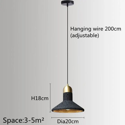 Suspension De Style Industriel Rétro Trou Noir Pierre LED Pendel Art Nordique Design Lustre pour Bar Salle À Manger Chambre