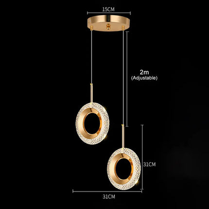 Anneau nordique suspension LED lumières intérieur lampe suspendue décor de chambre pour chevet chambre salon moderne suspension