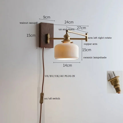 Applique murale LED en bois de frêne et noyer — LZ4X9T2