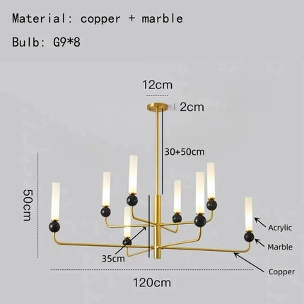 Lustre moderne en laiton avec boule acrylique — LZ4X9P