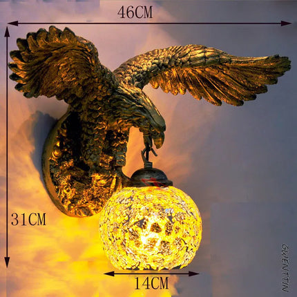 Applique murale artistique lumineuse style rétro bohème avec aigle — LZ4X9T2
