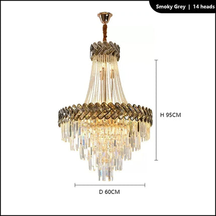Lustre LED en cristal au design moderne pour villa duplex — LZ4X9P2