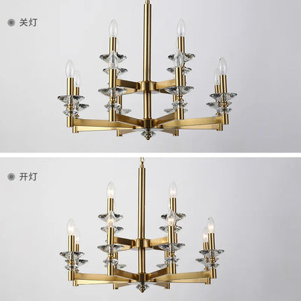 Lustre industriel en cristal et fer style européen rétro — LZ4X9P2