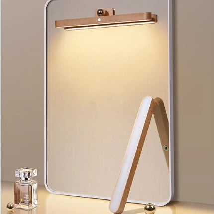 Applique murale LED magnétique en bois avec miroir et lumière de remplissage rechargeable — LZ4X9P
