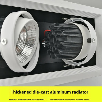 Plafonnier LED encastré carré à 2 ou 3 têtes pour intérieur — LZ4X7Q9N
