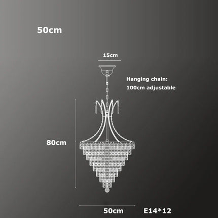 lustre en cristal chrome pour éclairage intérieur élégant