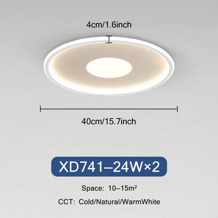 Plafonnier LED rond ultra mince à montage en surface — LZ4N7Q2F