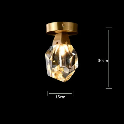 Lustre LED en laiton et cristal doré pour décoration intérieure — LZ4G7M2