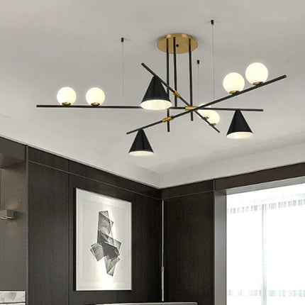Lustre suspension industriel minimaliste en verre avec LED design — LZ4X9M