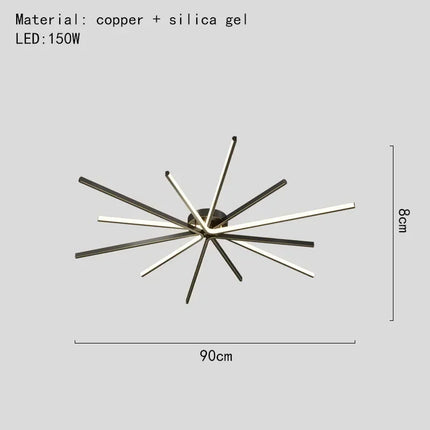 Plafonnier LED en cuivre au design artistique moderne — LZ4X9T2
