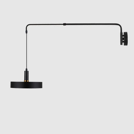 Applique murale industrielle télescopique en métal noir minimaliste — LZ4X9T