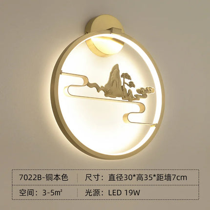 Applique murale LED en cuivre style traditionnel chinois pour intérieur — LZ4X9P2