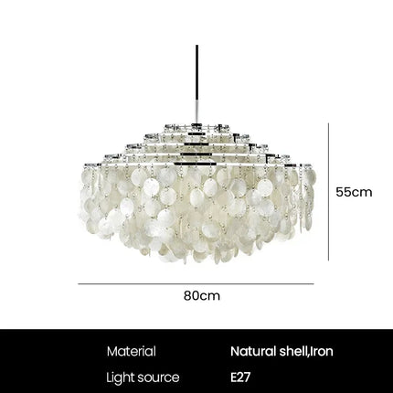 Lustre rétro en coquillage pour décoration intérieure moderne — LZ4X9Q7D