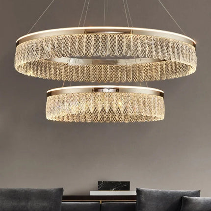 Lustre moderne créatif anneau de luxe en cristal Sandyha — LZ4P9XJ