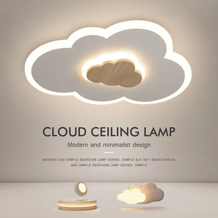 Plafonnier LED ultra fin avec design nuages et éclairage intelligent — LZ4P9XQ