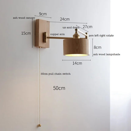 Applique murale LED en bois de frêne et noyer — LZ4X9T2
