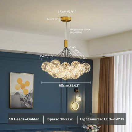 Suspension LED en verre transparent à hauteur réglable design moderne — LZ4X9P