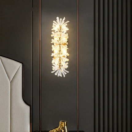 Applique murale LED en cristal et métal doré pour salon et TV, ampoule G4 110-220V — LZ4P9XQ