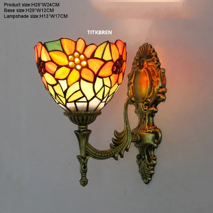 Applique murale baroque en verre teinté à motifs floraux turcs — LZ4X9QJ