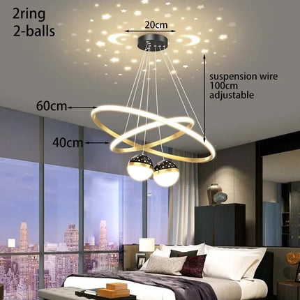 Lustre LED moderne effet ciel étoilé pour décoration intérieure — LZ4X9J