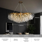 L100cm / Lumière blanche / Luminaire en or | CHINE