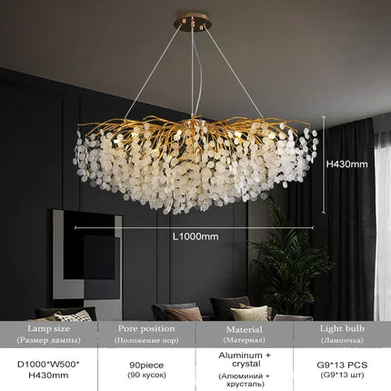 Lustre en cristal au design moderne pour intérieur élégant — LZ4X9V