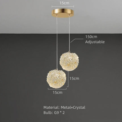 Suspension moderne en cristal avec cordon métallique réglable — LZ4G7P2
