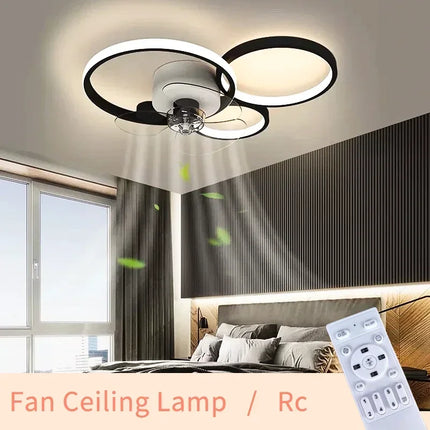 Plafonnier LED avec ventilateur et télécommande au design moderne — LZ4X9P