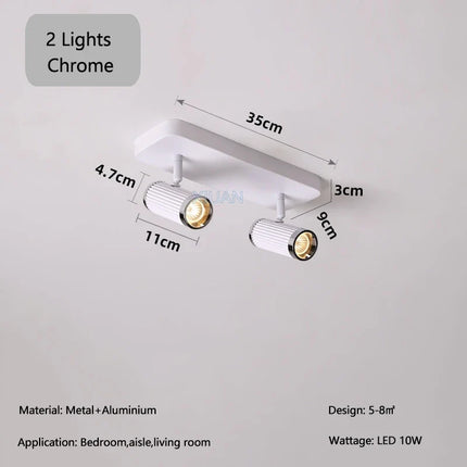 Plafonnier spot LED orientable 350° pour couloir et escalier blanc — LZ4P9XJ
