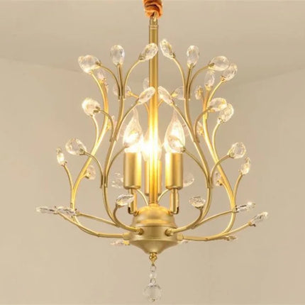 Lustre vintage en cristal à quatre branches pour éclairage élégant — LZ4D9X