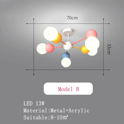 Lustre suspension LED pour enfants style dessin animé nordique — LZ4P9X