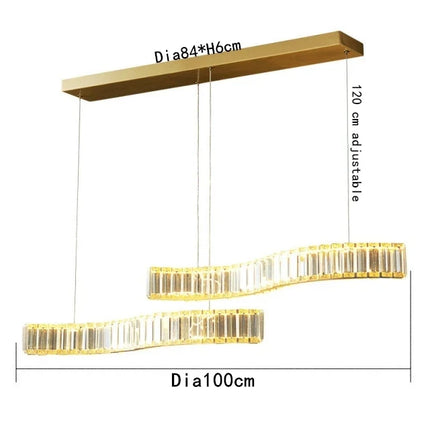 Lustre LED moderne en cristal de luxe forme S — LZ4X9J