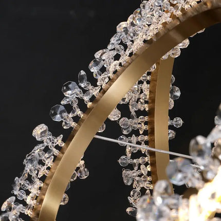 Lustre en cristal avec anneau doré pour suspension intérieure — LZ4X9M