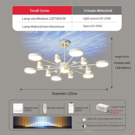 Lustre suspension en cristal effet aurores boréales — LZ4P9XQ