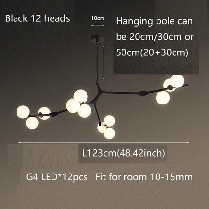 Lustre LED moderne suspension design branche d'arbre moléculaire — LZ4X9P2