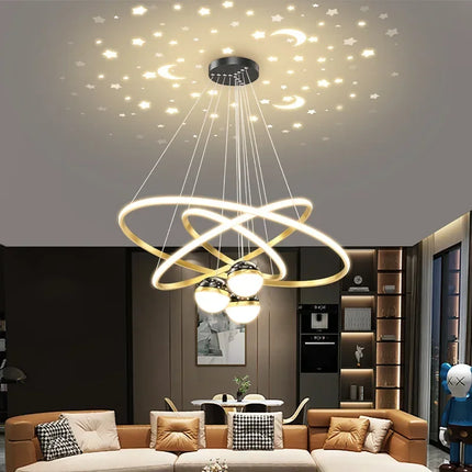 Lustre LED moderne effet ciel étoilé pour décoration intérieure — LZ4X9J