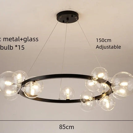 Lustre en verre avec suspension à cordon réglable et ampoule incluse — LZ4X9T