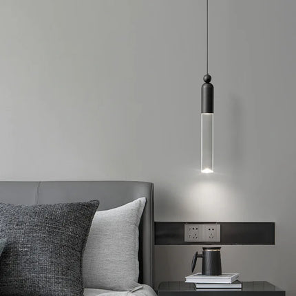 Lustre cylindrique LED en cuivre et acrylique transparent — LZ4X9T1