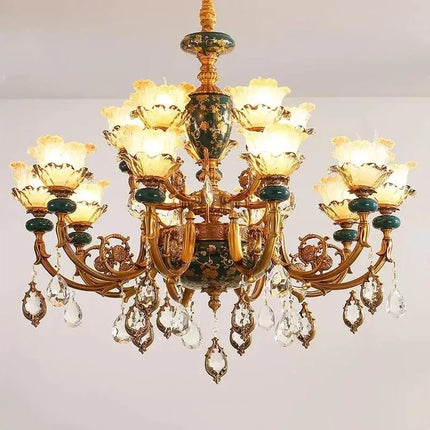 Lustre en céramique avec éclairage cristal pour intérieur — LZ4N7Q2