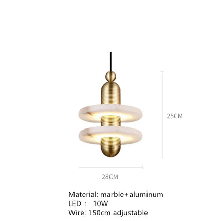 Suspension LED en marbre avec cordon réglable en aluminium — LZ4X9P