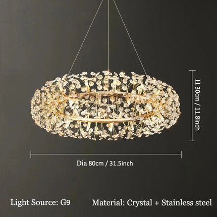 Lustre suspendu LED en cristal design moderne luxe 2024 — LZ7XQ2