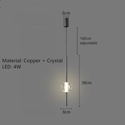 Suspension LED en laiton avec cordon réglable design moderne — LZ4XJ9