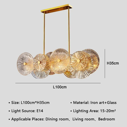 Lustre en verre moderne avec éclairage LED élégant — LZ4D7Q9