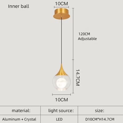 Lustre nordique en cristal pour décoration moderne et élégante — LZ4X9T